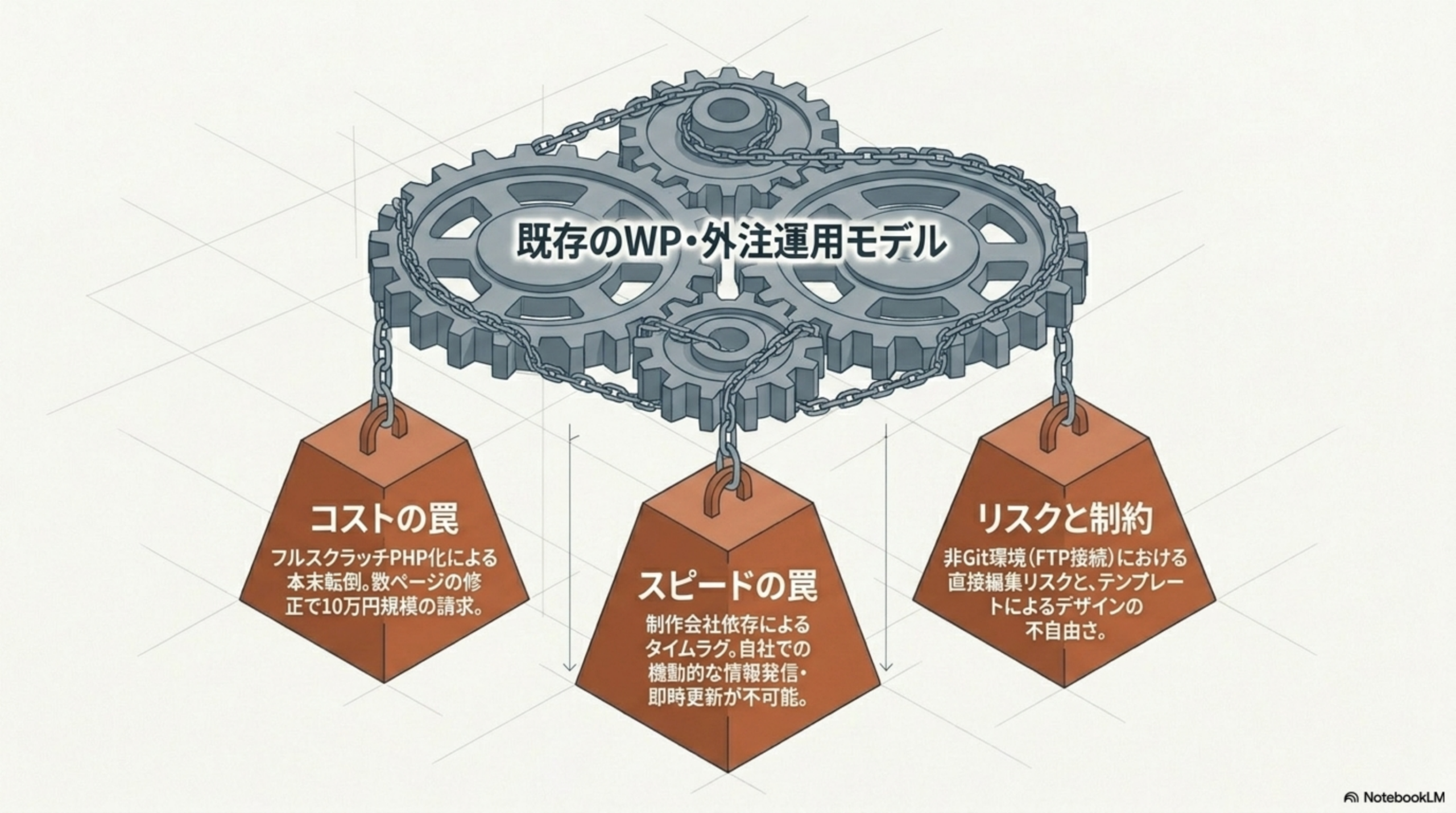 既存のWP・外注運用モデルの3つの罠