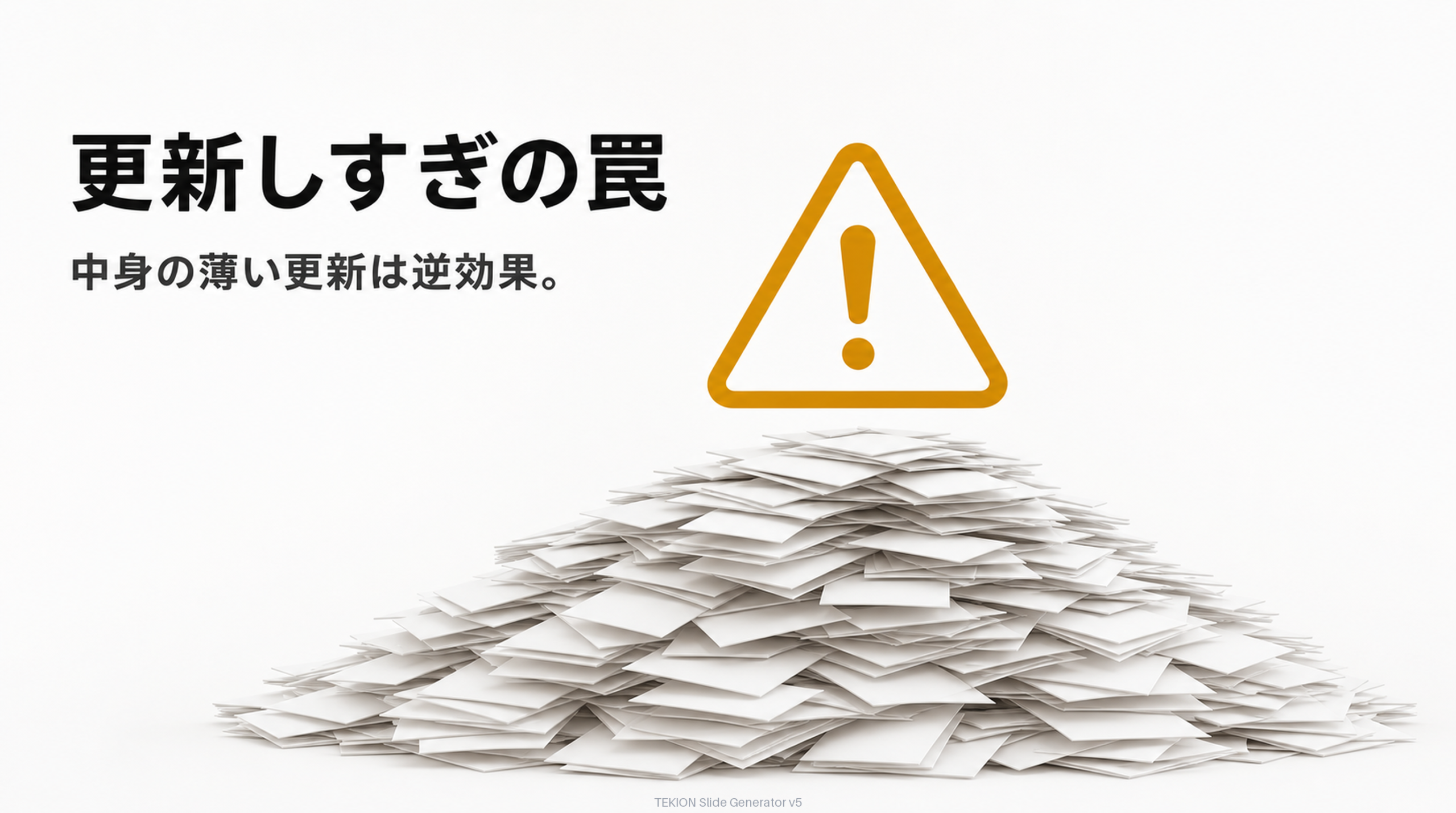 薄い量産・無意味な小変更は逆効果。