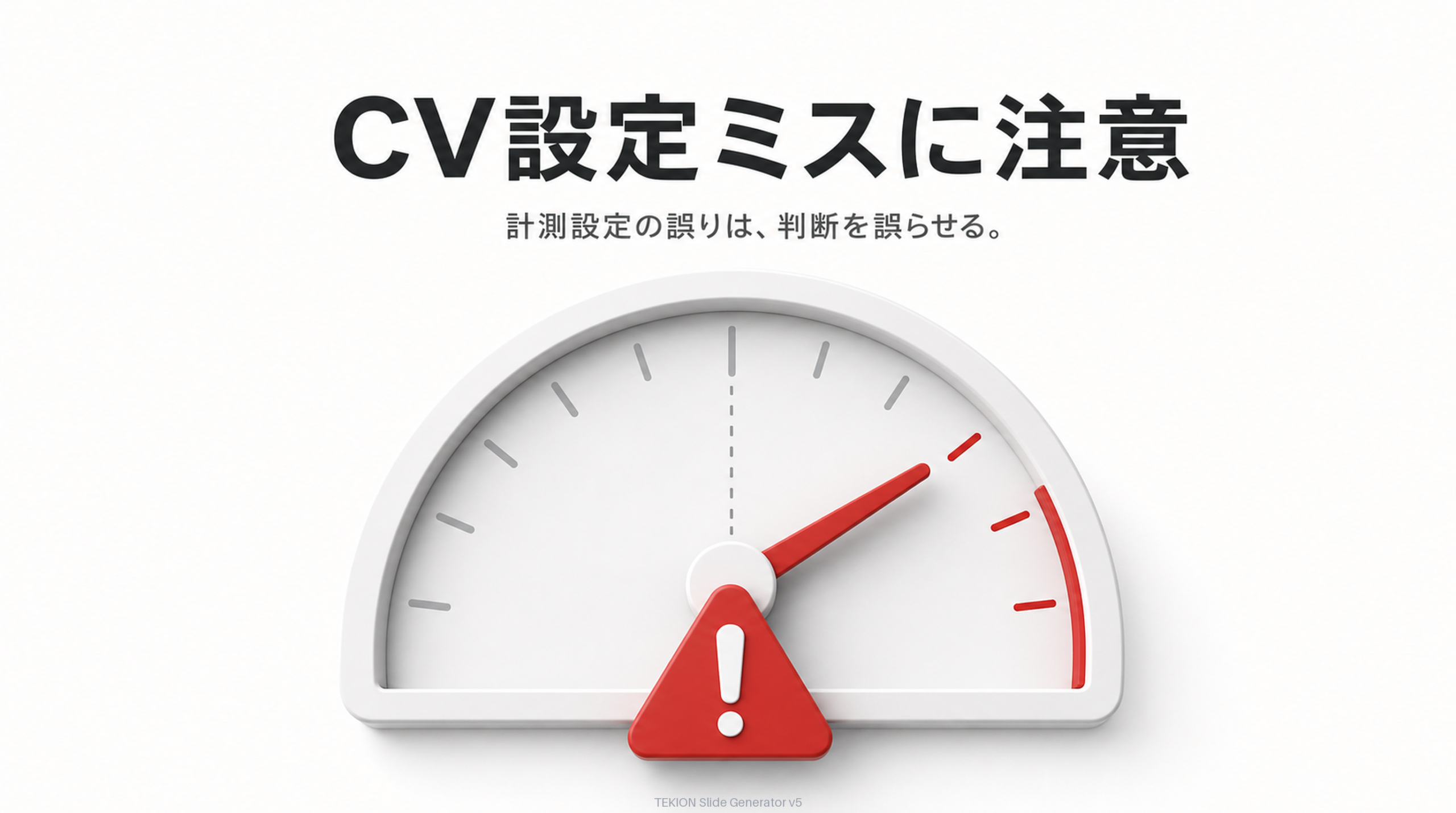 CV設定のミスは判断を狂わせる。