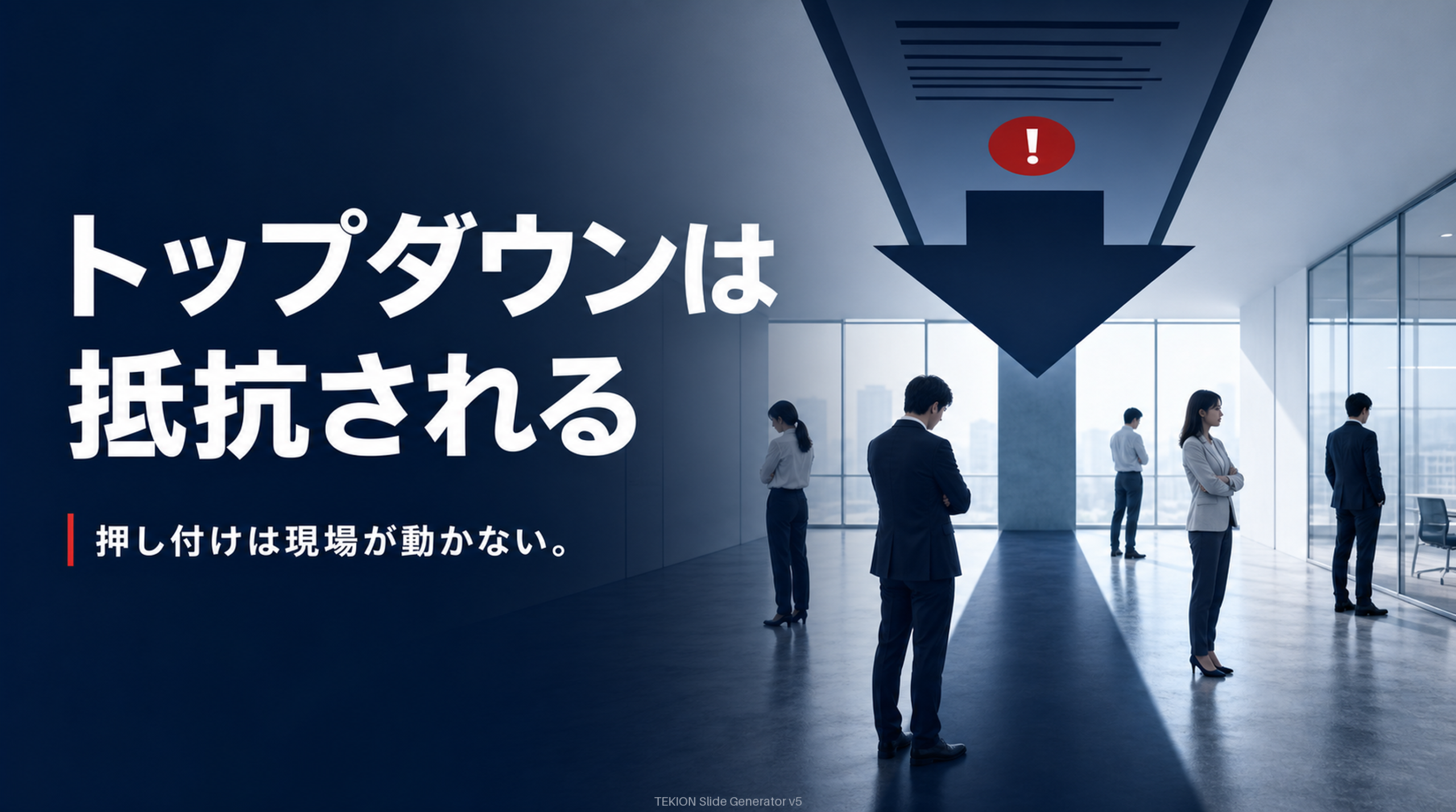 トップダウンは抵抗され定着しない。