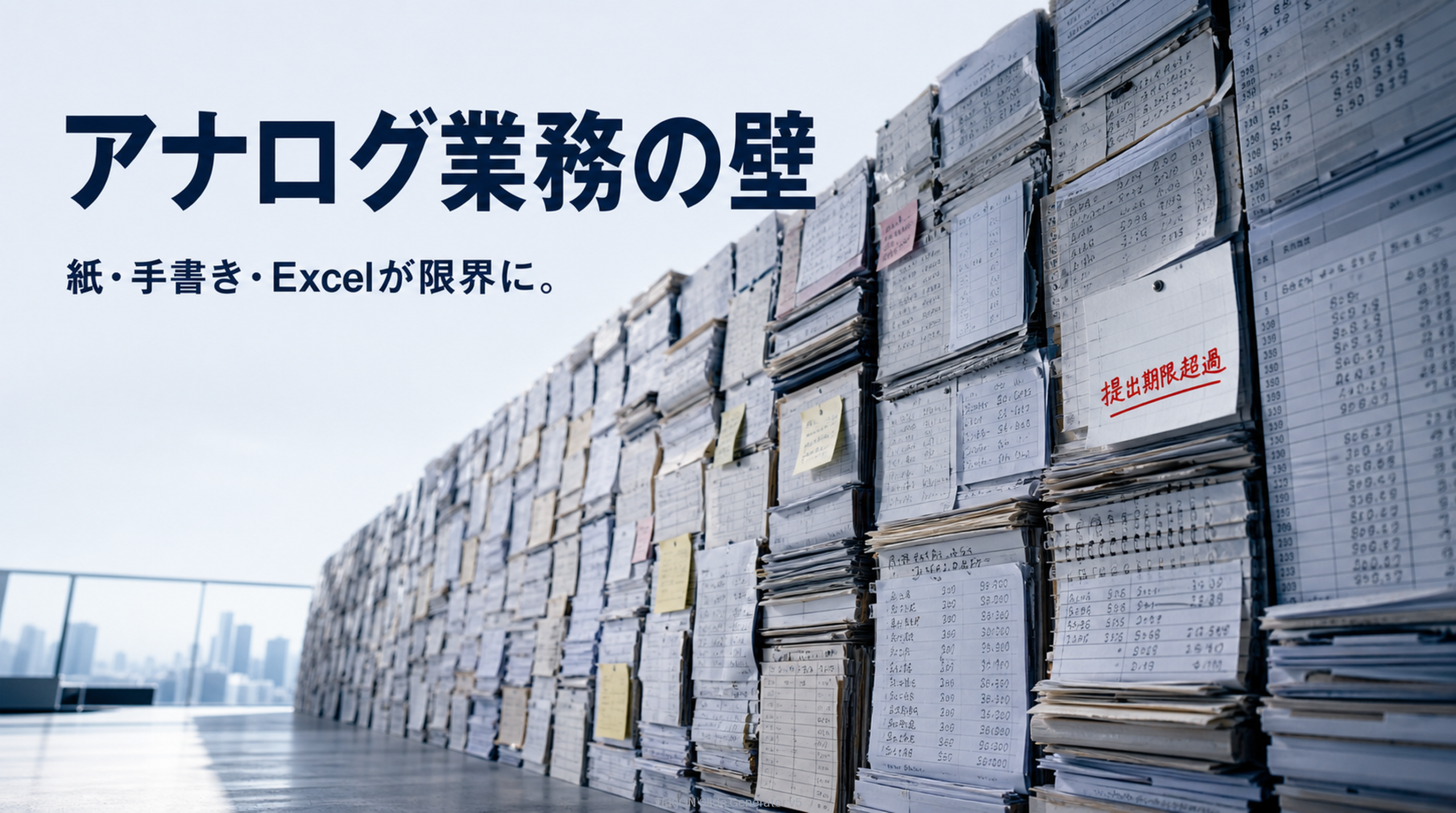 紙とExcelの手作業が限界に。