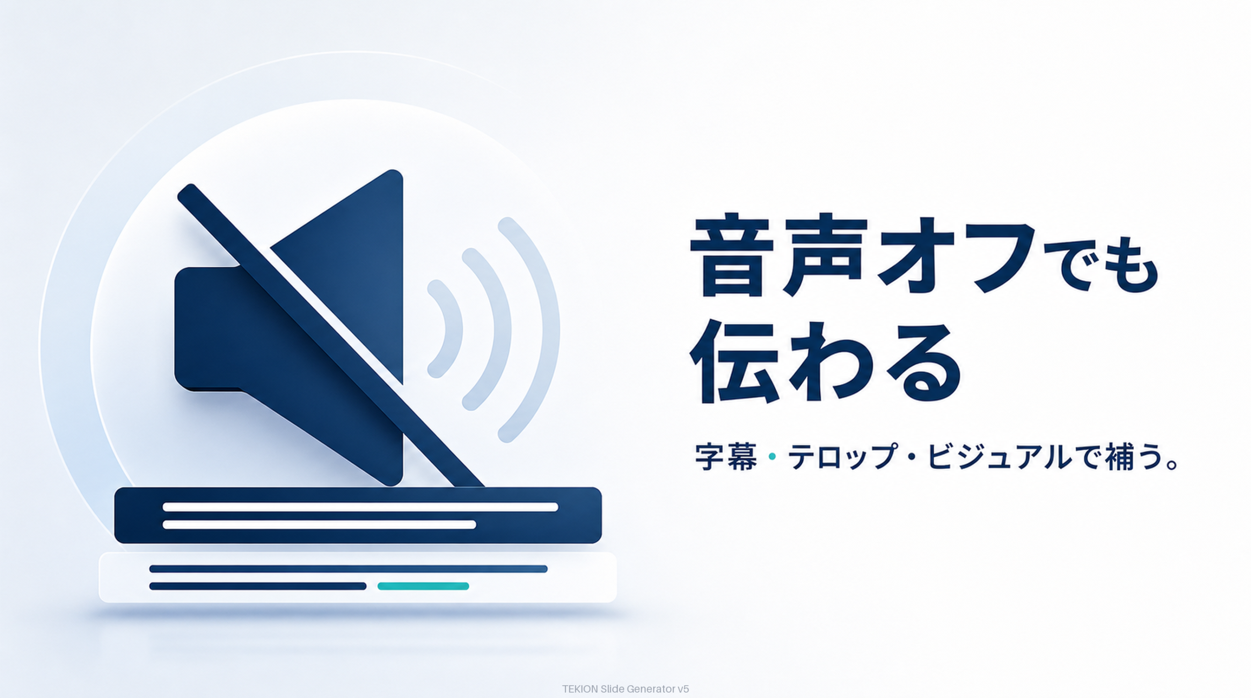 音声オフでも伝わる工夫を。