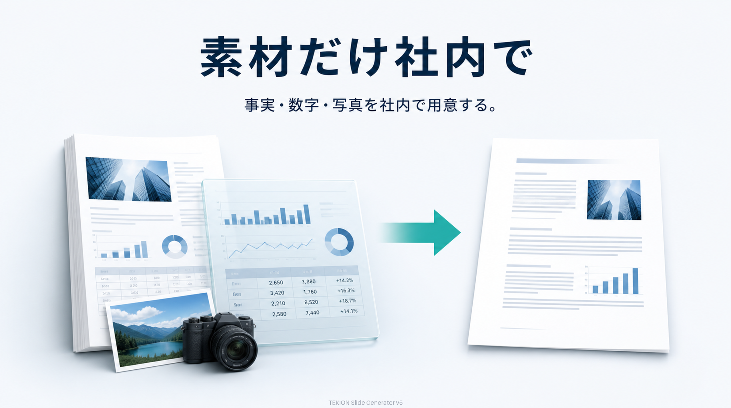 書けないなら素材だけ社内で用意する。