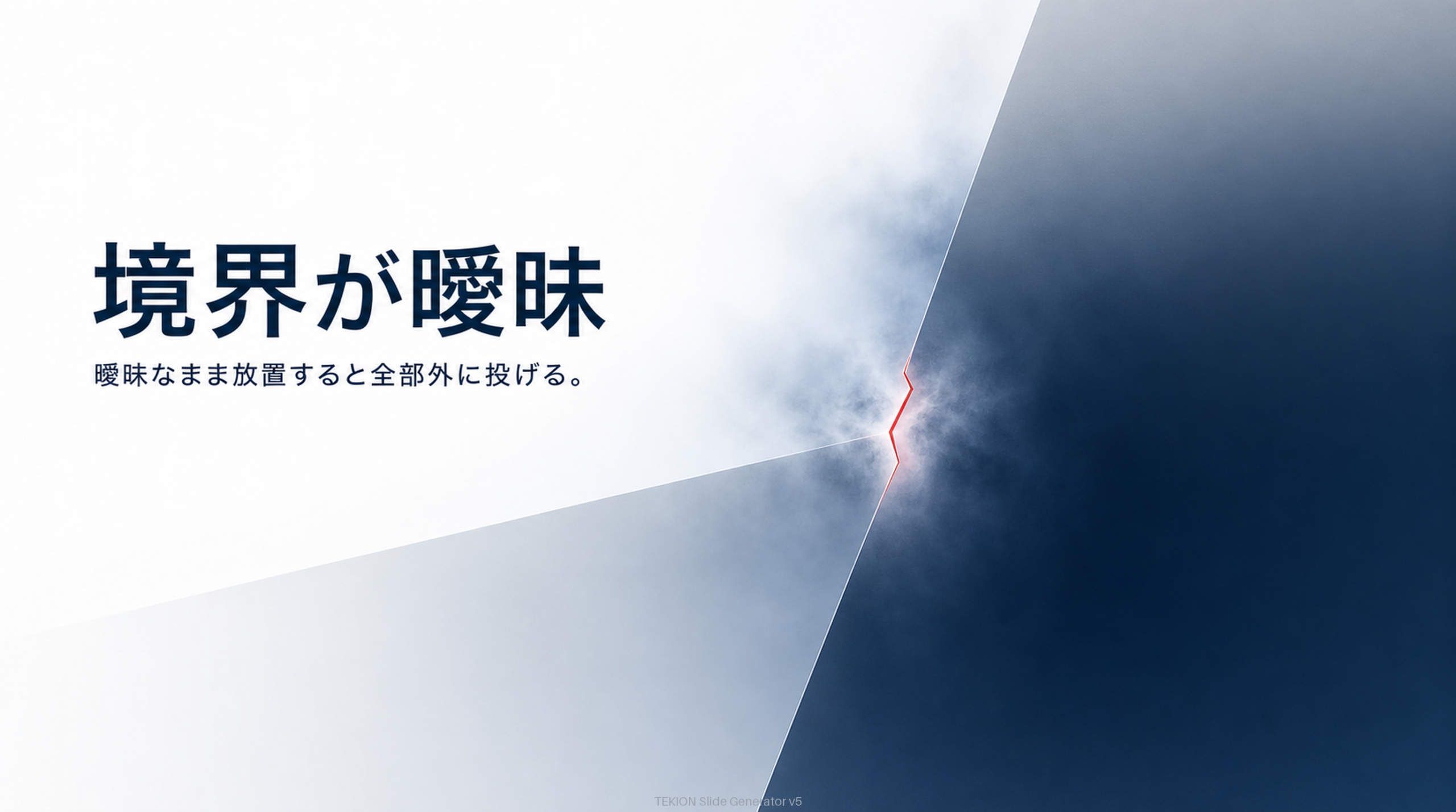 “できる/できない”の境界が曖昧なまま放置される。