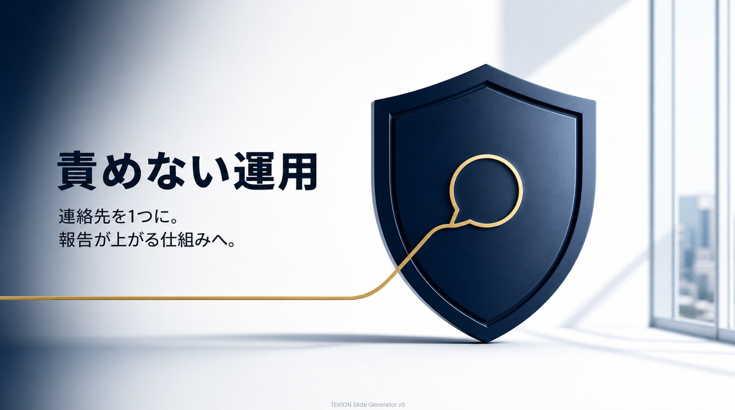事故は責めない運用で報告を上げる。