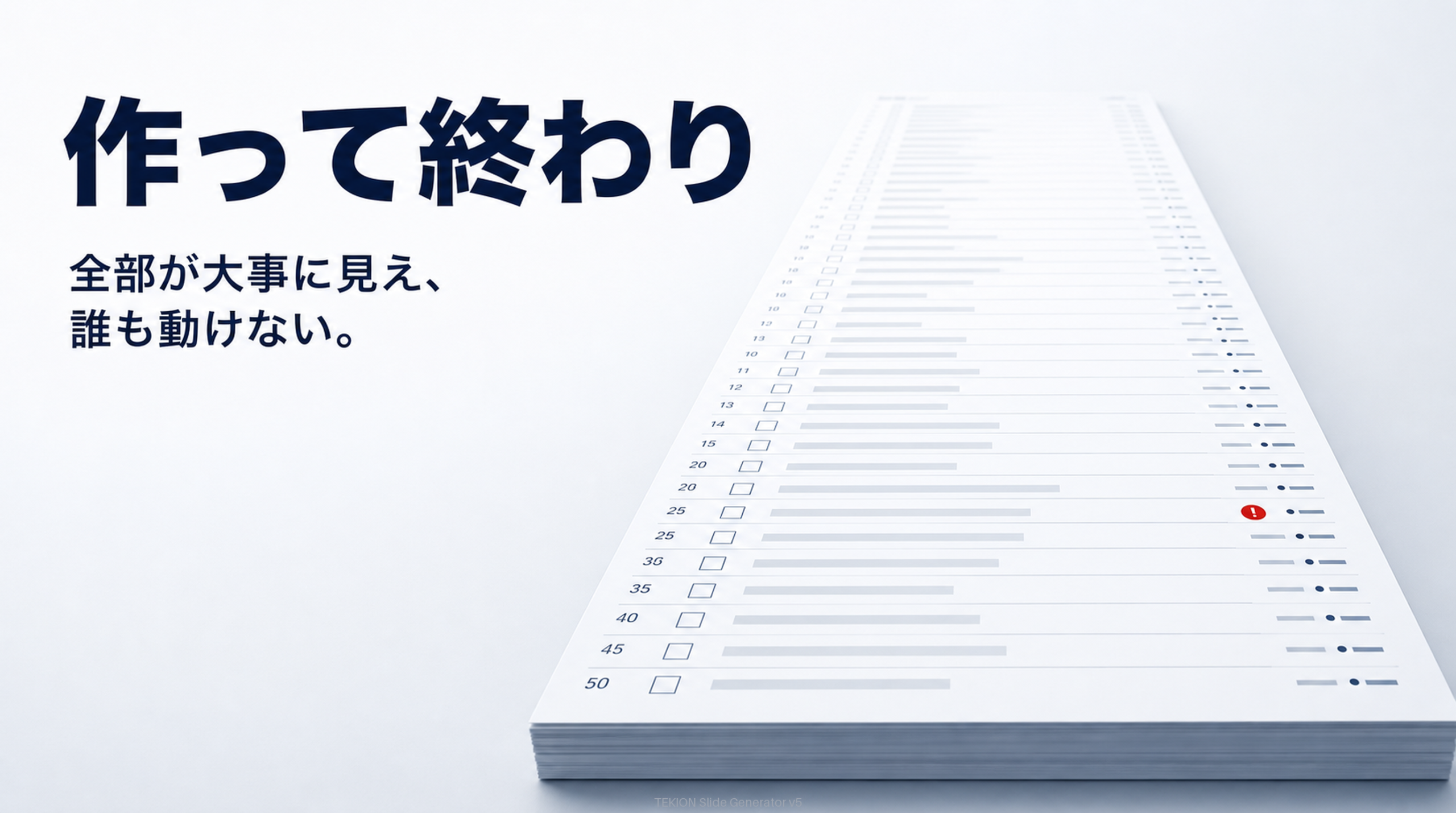 並べただけでは、順番が決まらない。