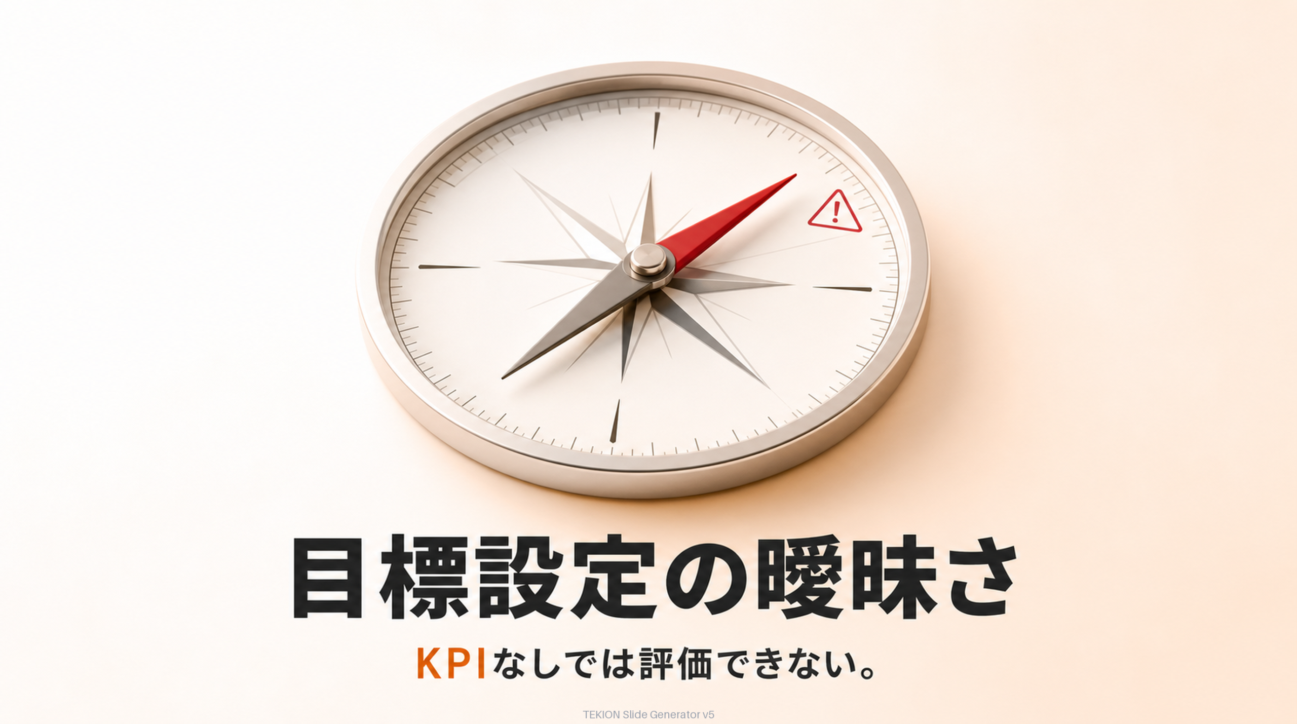 KPIが曖昧だと評価できない。